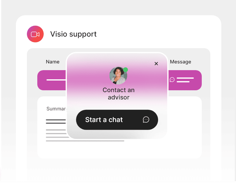 Visio support pour la gestion des interactions clients.